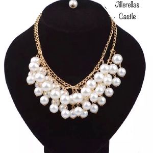 Pearl Multi Layer Necklace Gold New With Tags